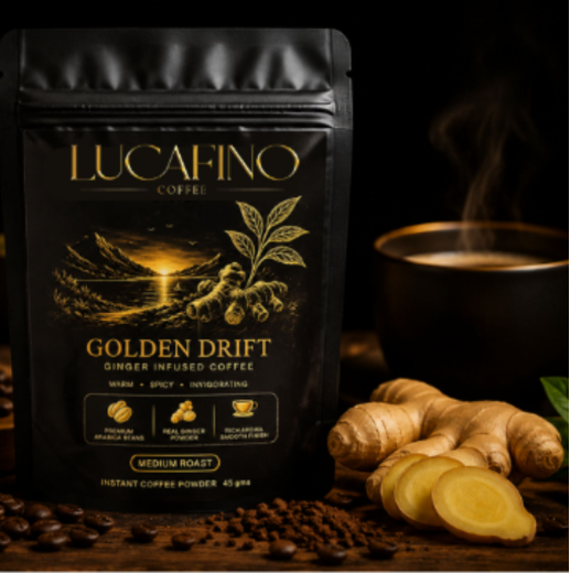 Golden Drift Ginger Infused Coffee Package