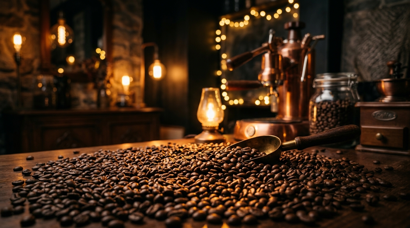 LUCAFINO Roasted Coffee Beans Background